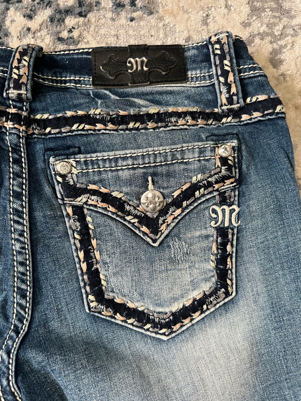 Miss Me Jeans Mid Rise Capris with Embellishments